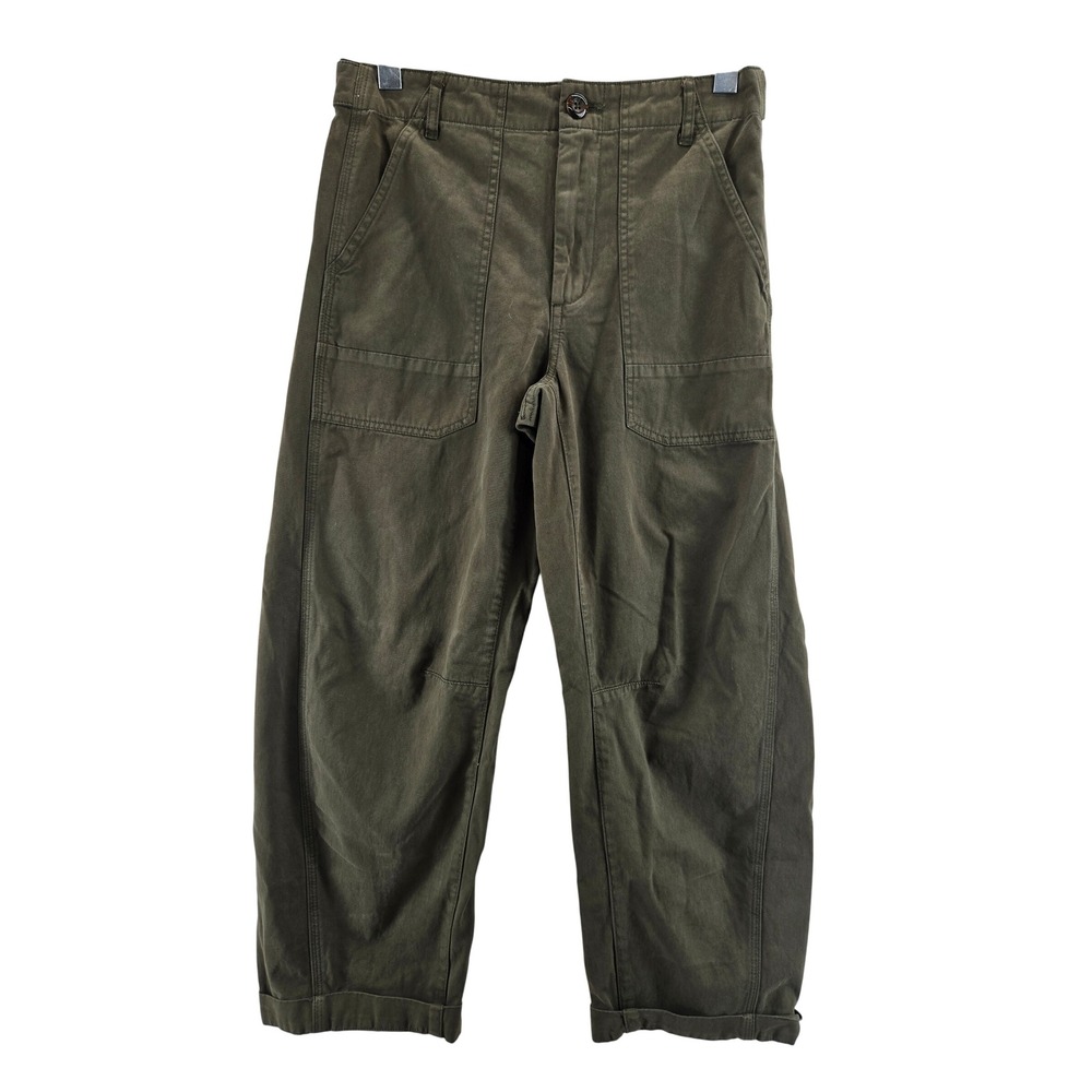 Pistola Olive Green Cotton Barrel Leg Utility Pants Size 26 Cropped Gorpcore